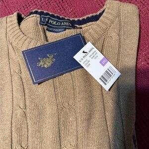 U.S. Polo Assn. Beige Crewneck Sweater